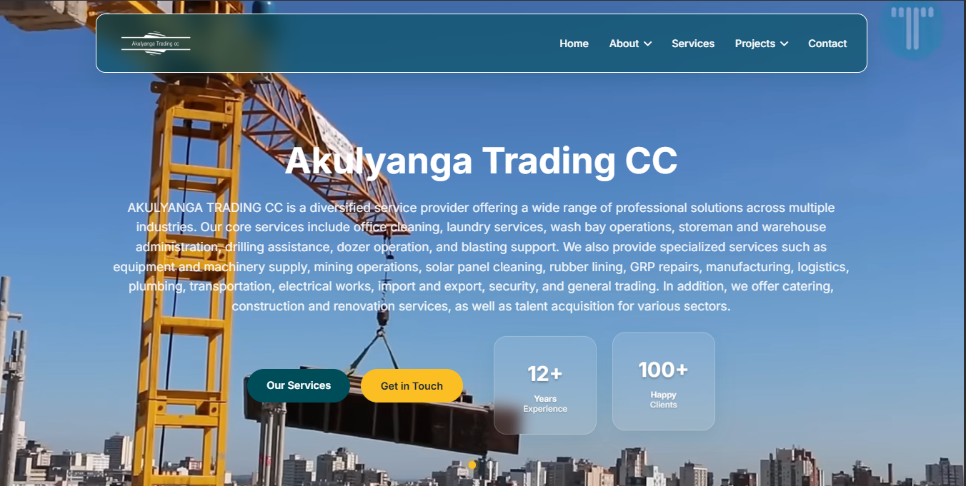 Akulyanga Trading CC website
